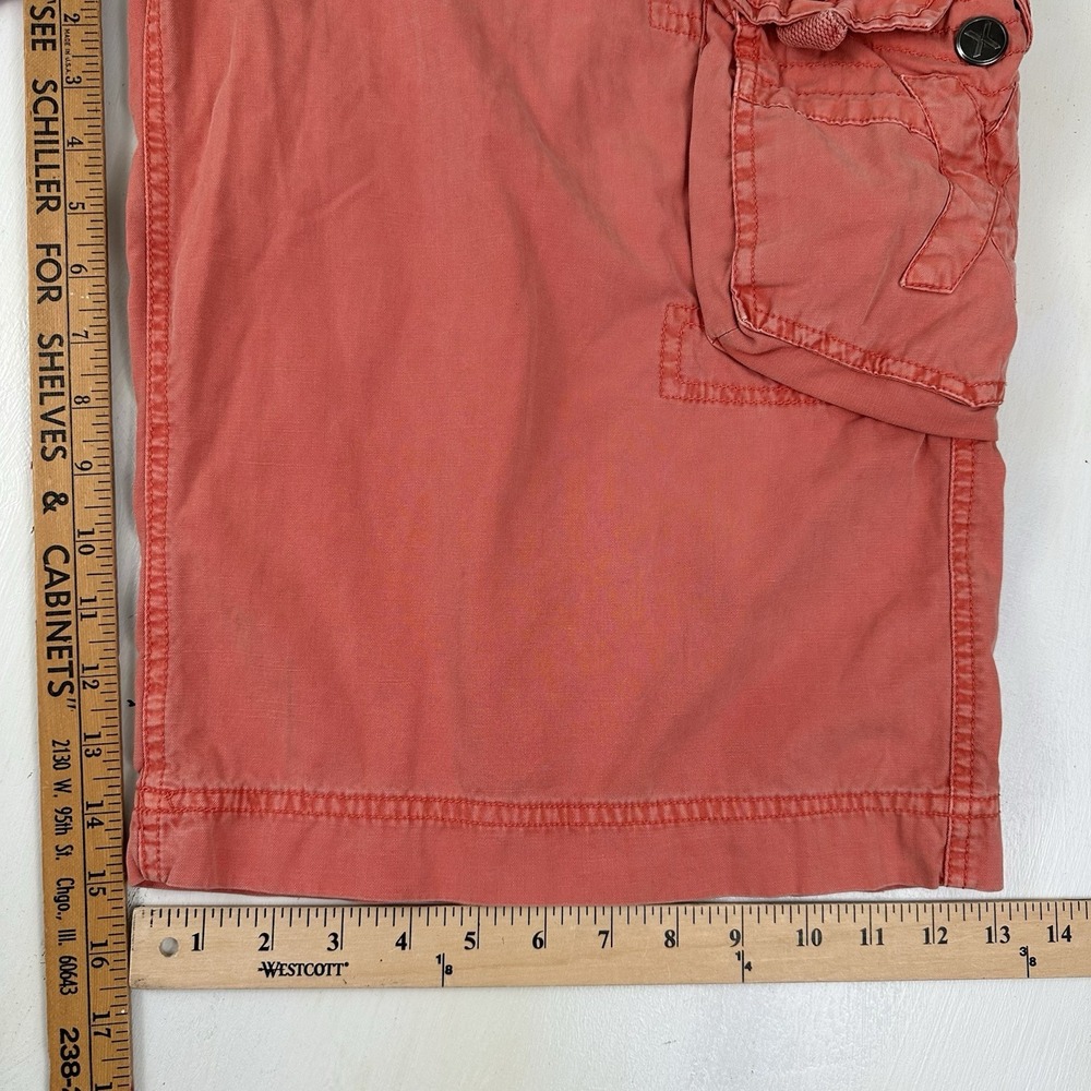 VTG‎ XRay Mens Herringbone Cargo Shorts 40 X 15 Faded Red Military Skater Y2K - Picture 9 of 16